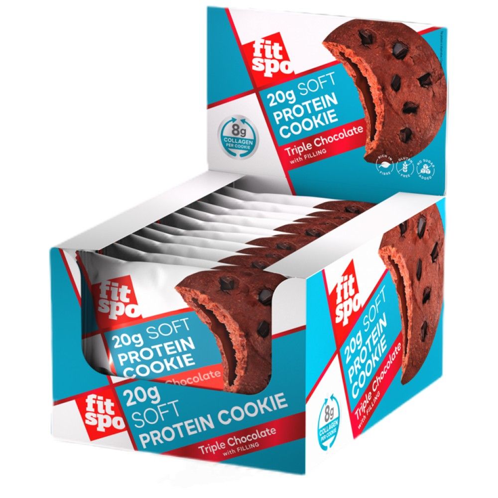 Biscotto proteico morbido | con 8 g di collagene & Senza zuccheri aggiunti - 10 x 70 grammi