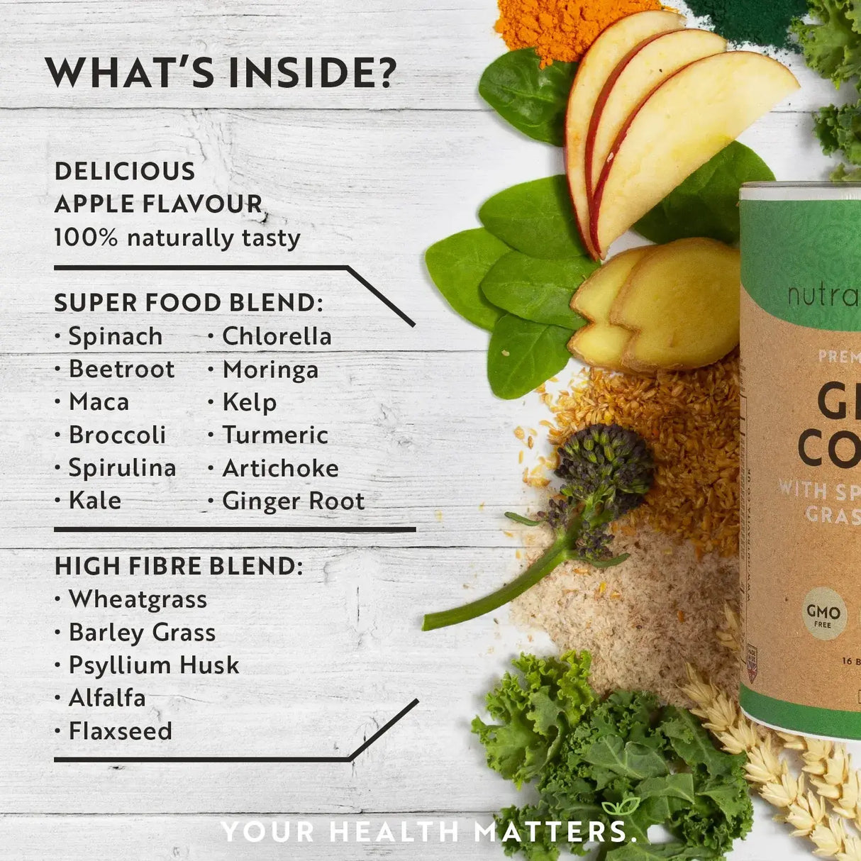 Super Greens Complex (18 ingredienti attivi) 200 g <tc>Nutravita</tc>