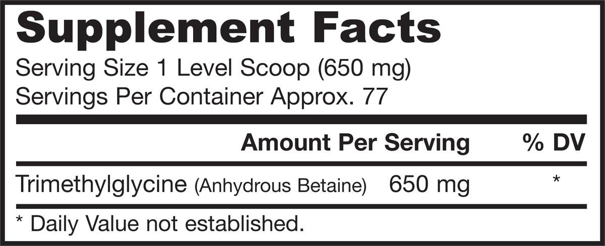 Polvere di cristalli TMG 650 mg 50 grammi