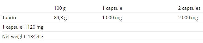 Taurina - 120 capsule