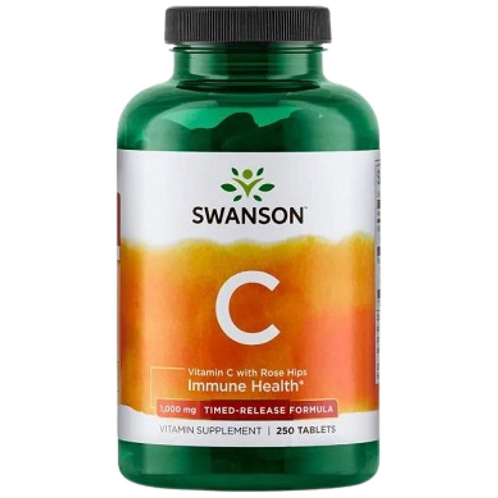 Vitamina C a rilascio temporizzato 1000 mg | Con Rosa Canina 250 Bottiglie