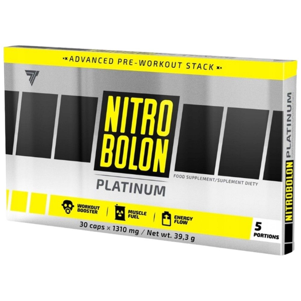 Nitrobolon Platinum Caps | Formula di pre -allenamento completa - 30 capsule