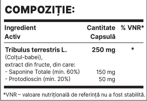 Tribul 250 mg | Estratto di Tribulus Terrestris - 60 capsule