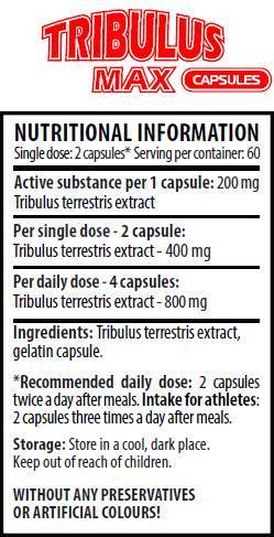Tribulus Max Caps 200 mg 120 capsule