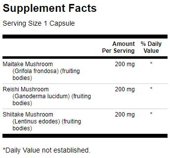 Complesso di tripli funghi 600 mg - 60 capsule