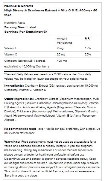 Concentrato di mirtillo rosso a tripla potenza 400 mg - 60 Compresse