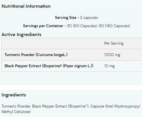 Curcuma & Bioperine - 60 capsule