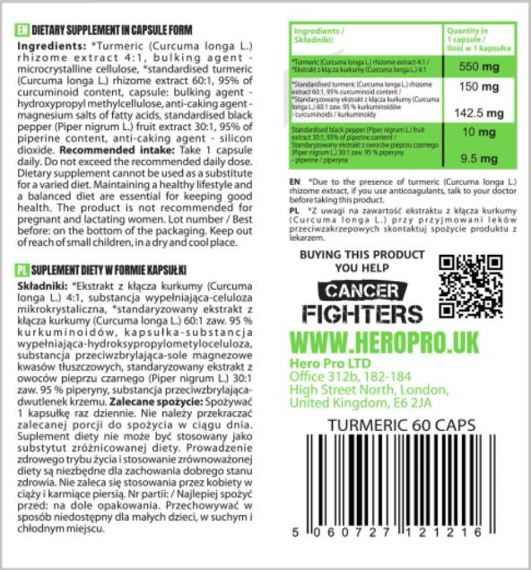 Curcuma Curcumina 550 mg | con Pepe Nero - 60 capsule