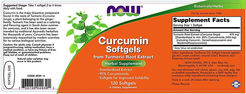 Curcuma Curcumina Softgel 475 mg - 60 Softgel