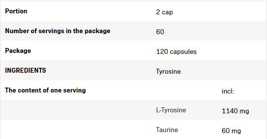 Tirosina | Potere mentale - 120 capsule