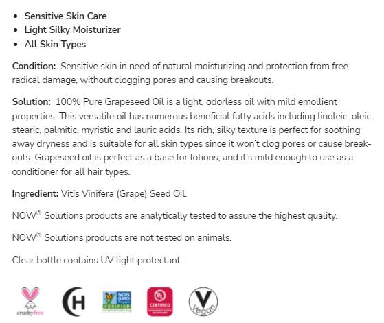 Olio di puttana | Care della pelle sensibile al 100% puro - 473 ml