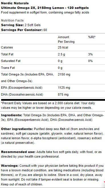 Ultimate Omega 2X 2150 mg - 60 capsule molli