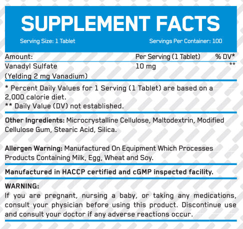 Vanadil solfato 10 mg/100 compresse