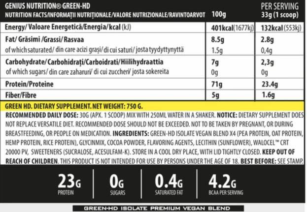 Vegan Green-HD - 750 grammi