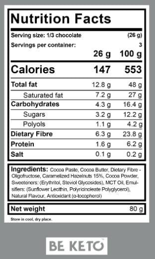 Cioccolato Keto Vegano | Cacao 70% - 80 grammi