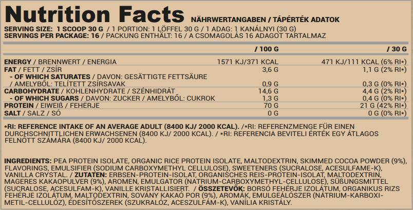Proteine Vegane | Piselli e Riso - 30 grammi