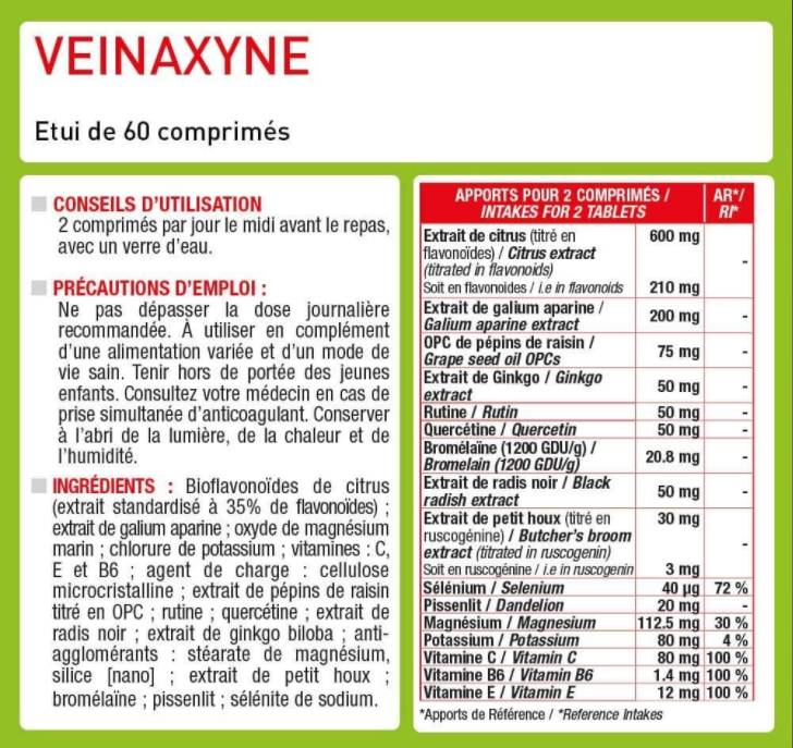 Veinaxyne® | Formula per le vene delle gambe - 60 compresse