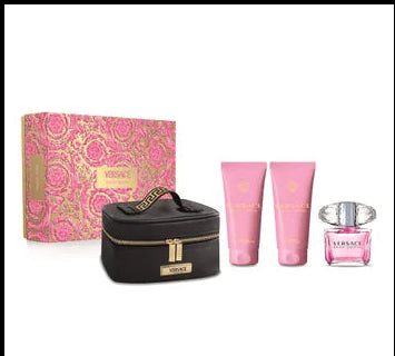 <tc>VERSACE</tc> Bright Crystal Eau De Toilette Spray 90ml Set di Natale 4 pezzi