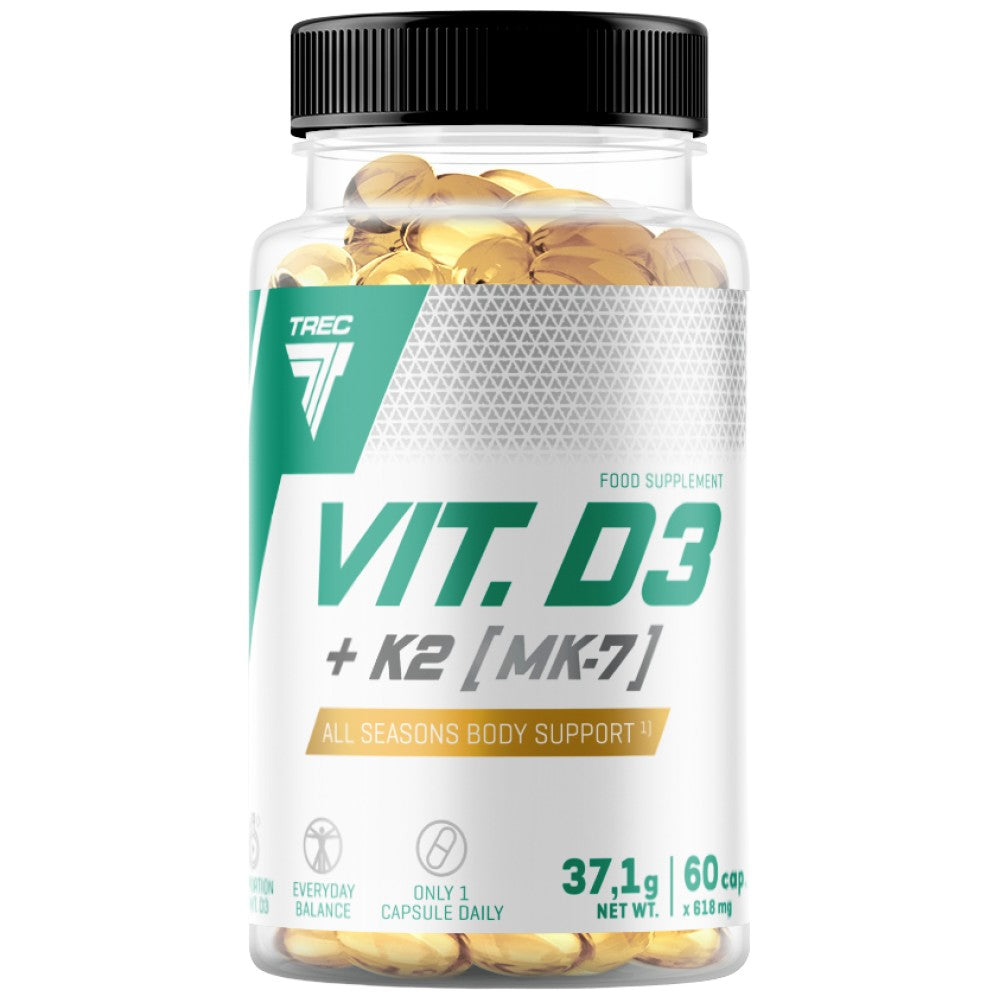 Vit. D3 + K2 (MK-7) | Formula di vitamina D e vitamina K2 60 capsule