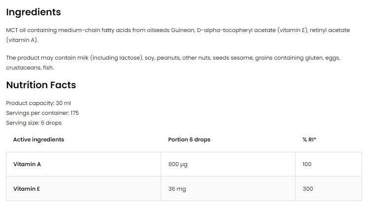 Vitamina A+E Gocce 30 ml