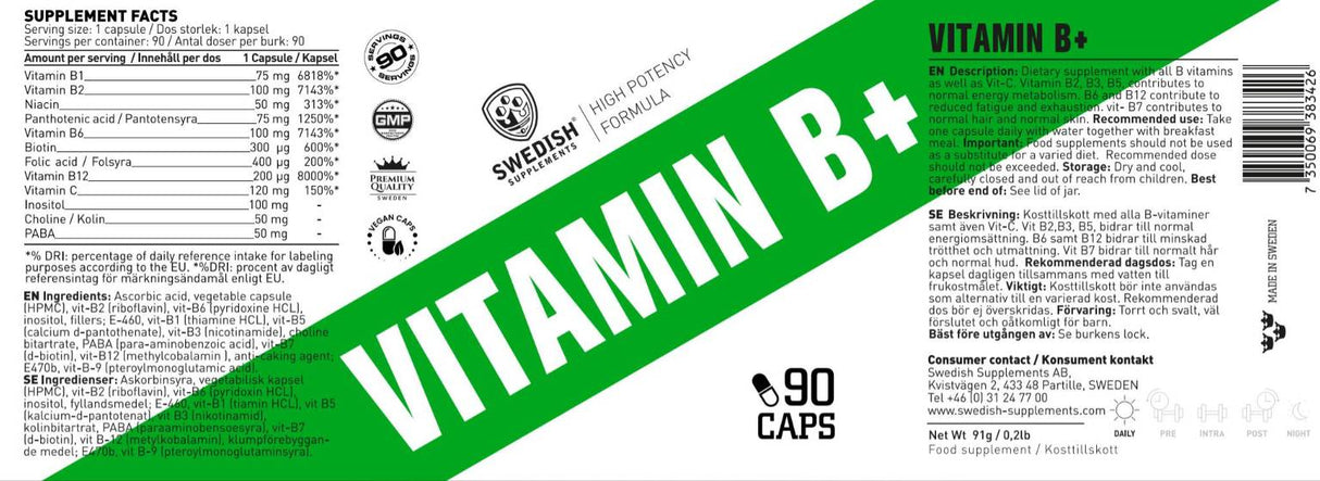 Complesso di vitamina B+ - 90 capsule