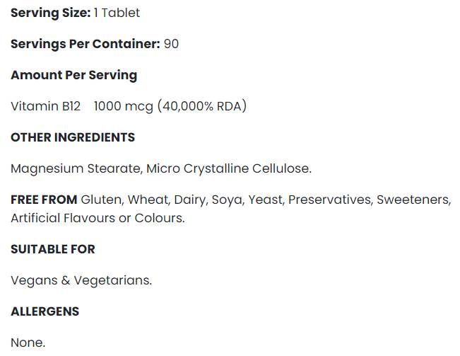 Vitamina B12 1000 mcg - 90 Compresse