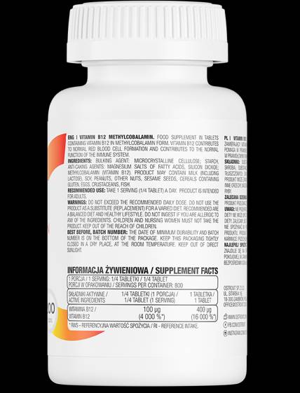 Vitamina B12/Metilcobalamina 400 mcg 200 Compresse