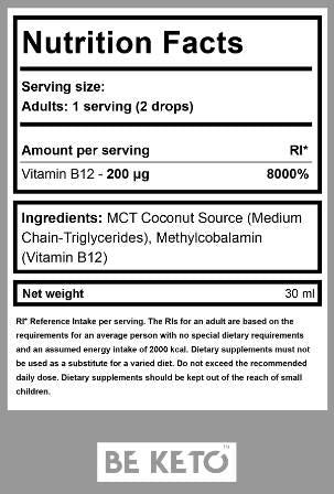 Vitamina B12 in gocce | come Metilcobalamina - 30 ml