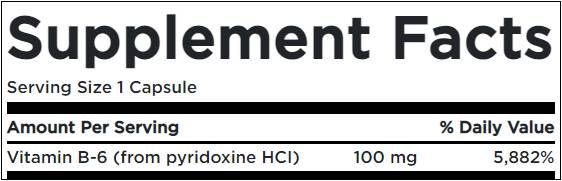 Vitamina B6 100 mg/Piridossina - 100 capsule