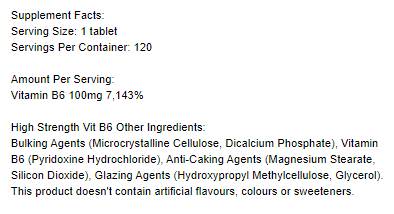 Vitamina B6/Piridossina 100 mg - 120 Compresse