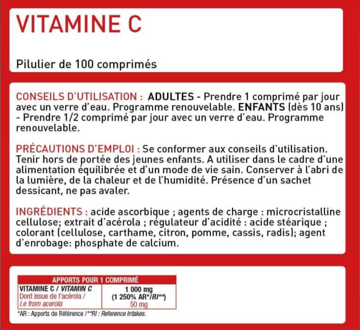 Vitamina C 1000 mg | Adatto ai vegani - 100 compresse