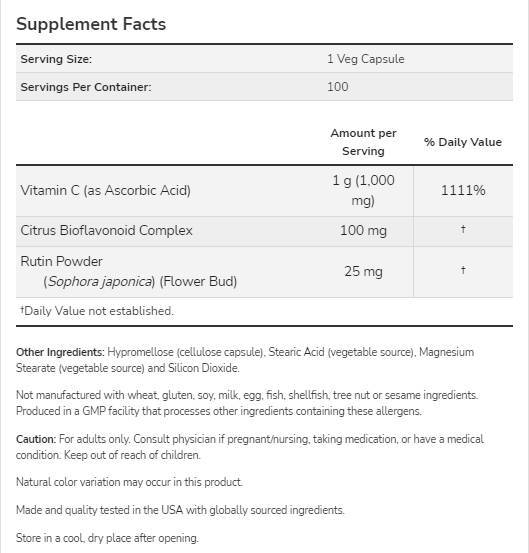 Vitamina C-1000/con bioflavonoidi - 30 capsule