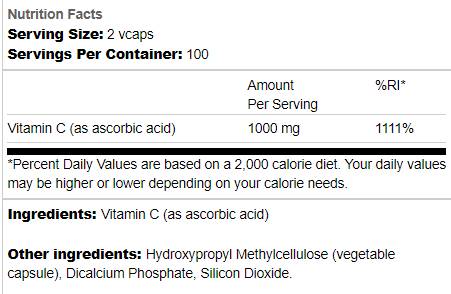 Capsule di vitamina C - 200 capsule
