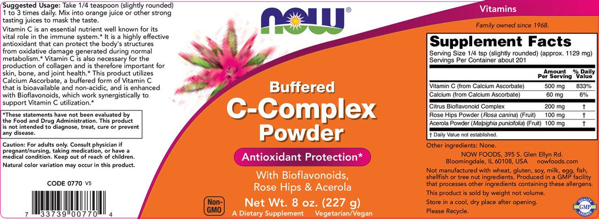 Polvere del complesso vitaminico C - 227 grammi
