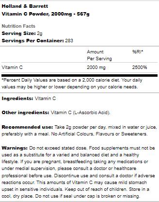 Polvere di vitamina C - 567 grammi