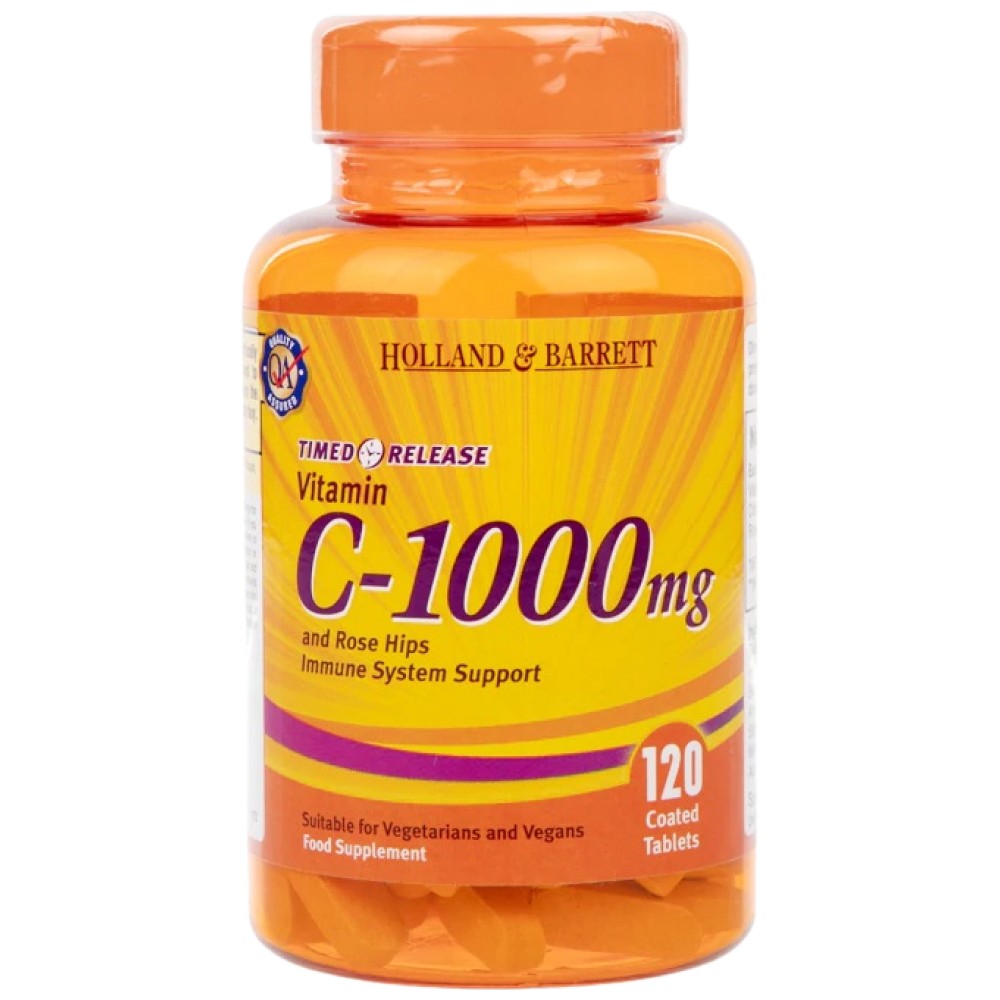 Vitamina C a rilascio temporizzato 1000 mg | Con rosa canina - 120 compresse
