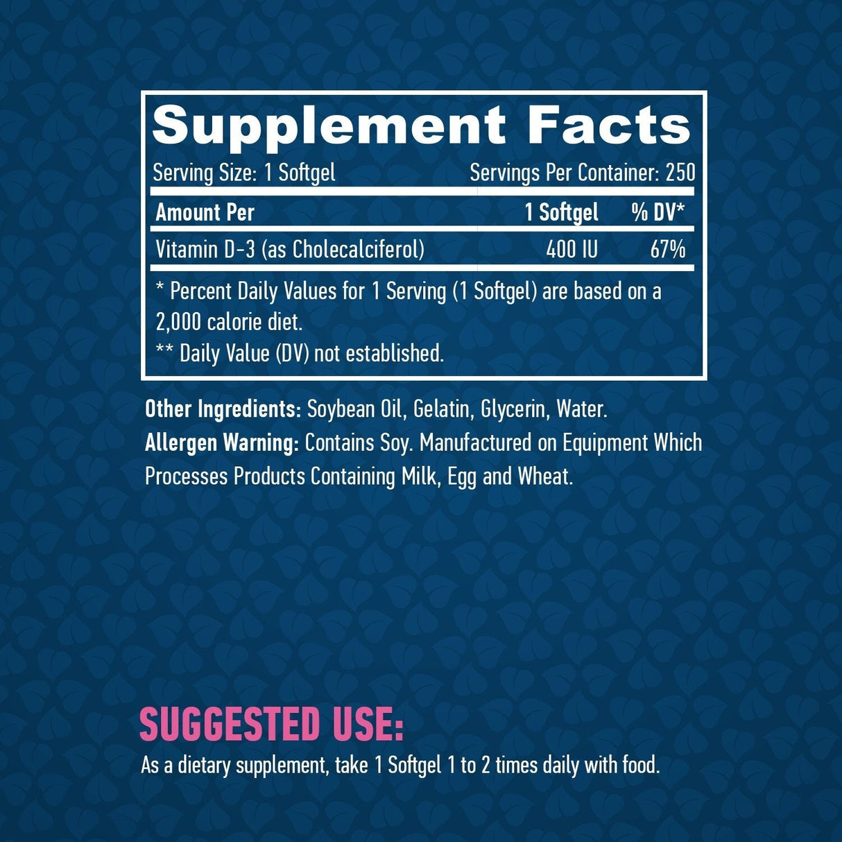 Vitamina D-3/400 UI/250 capsule molli