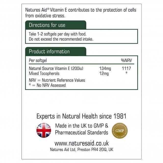 Vitamina E (Vitamina E) 200iu 60 capsule NaturesAid