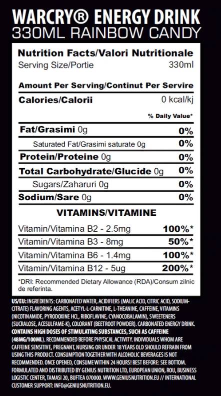 Bevanda energetica WarCry - 330 ml