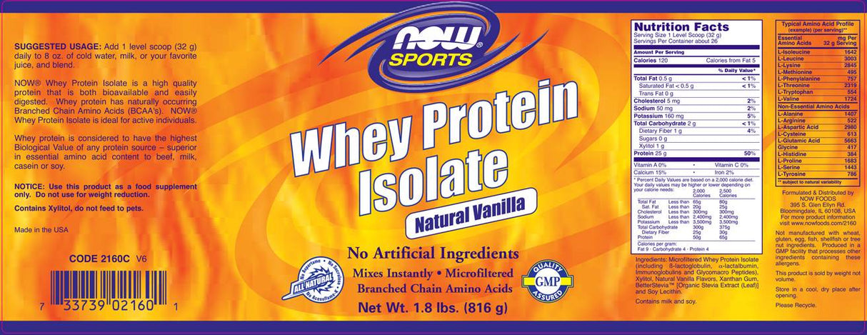 Proteine isolate del siero di latte - 816 grammi