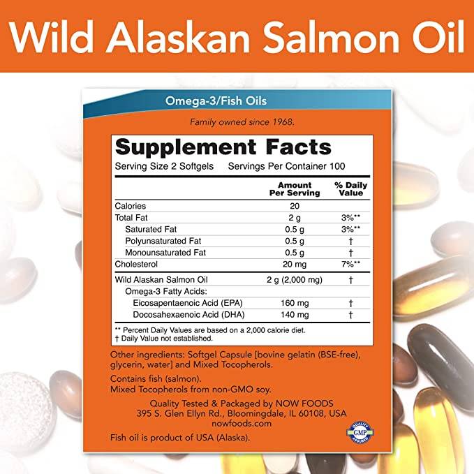 Olio di salmone selvatico dell'Alaska - 200 capsule molli