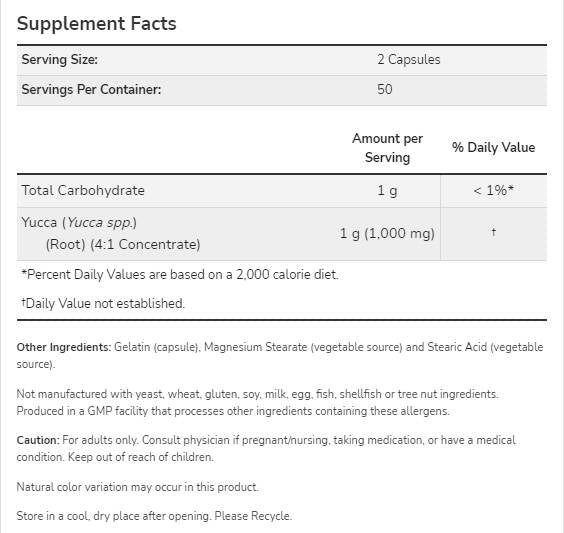 Yucca 500 mg - 100 capsule