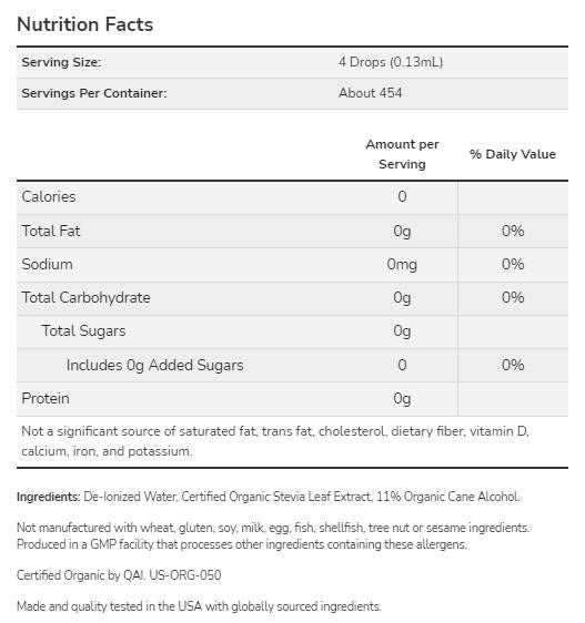 Meglio liquido Stevia® | Organico - 237 ml