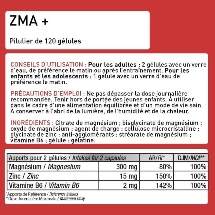 ZMA + | Zinco + Magnesio + B6 - 120 capsule