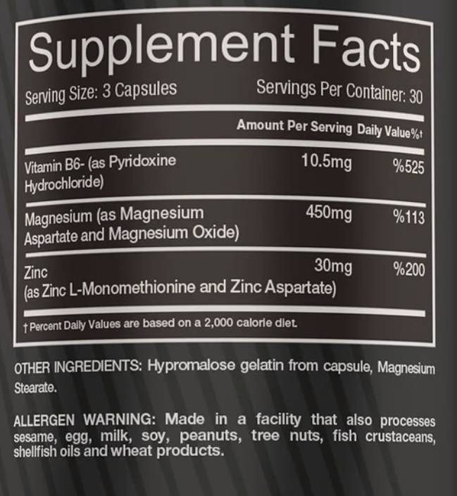 ZMA | con Zinco, Magnesio e B6 90 capsule