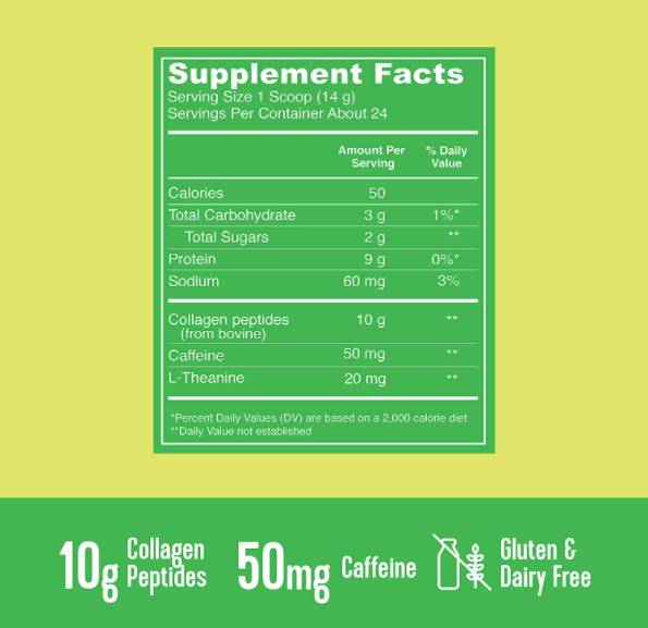 Peptidi di collagene di matcha - 341 grammi