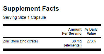 Zinco/Citrato/ 30 mg./60 capsule. -0