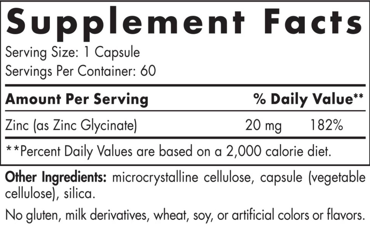Zinco Glicinato 20 mg 60 capsule