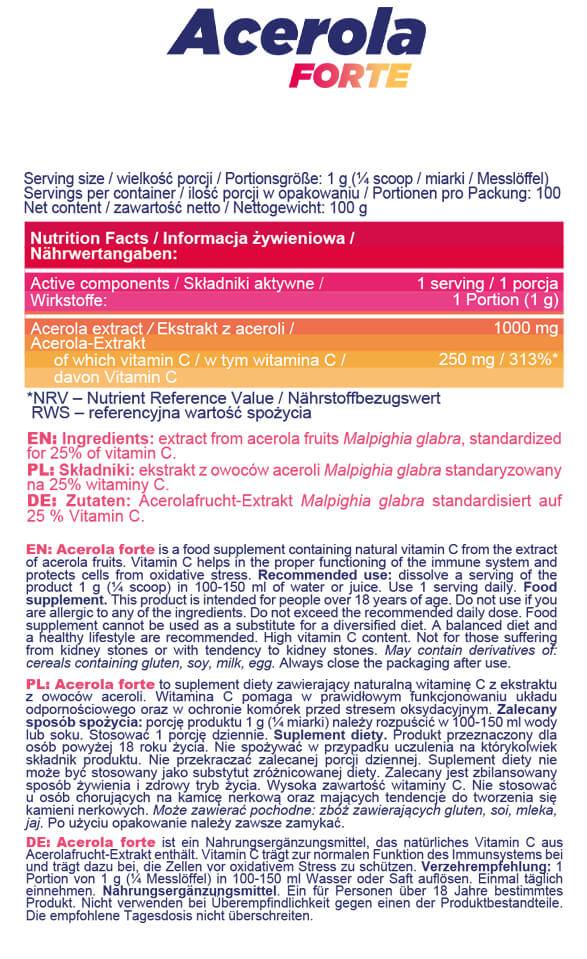 Acerola Forte Powder - 100 grammi