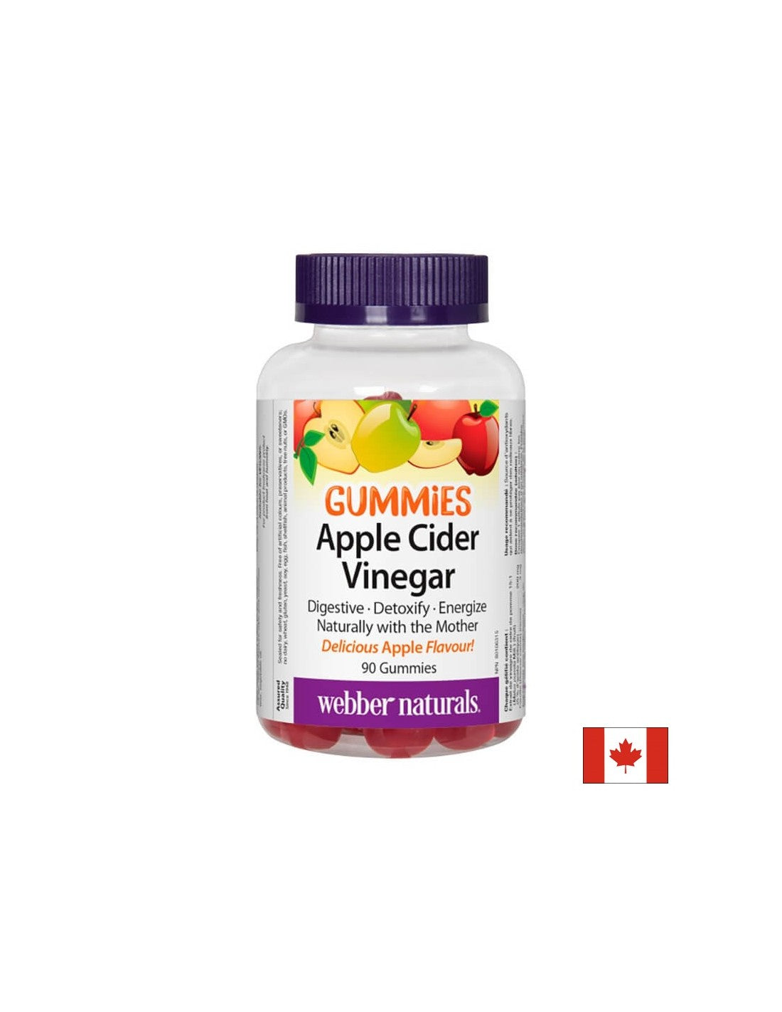 Caramelle gommose all'aceto di mele - Protezione antiossidante e metabolismo veloce, 90 <tc>Webber Naturals</tc> Compresse di gelatina
